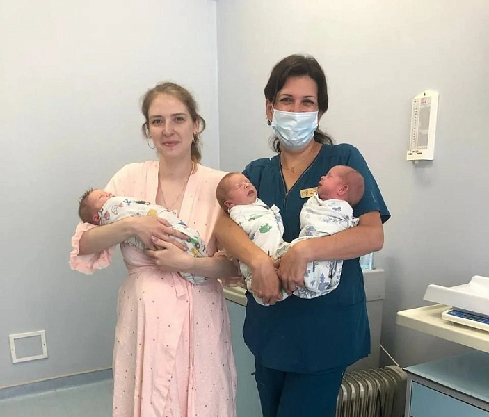 Еще одна жительница Кубани стала мамой тройняшек