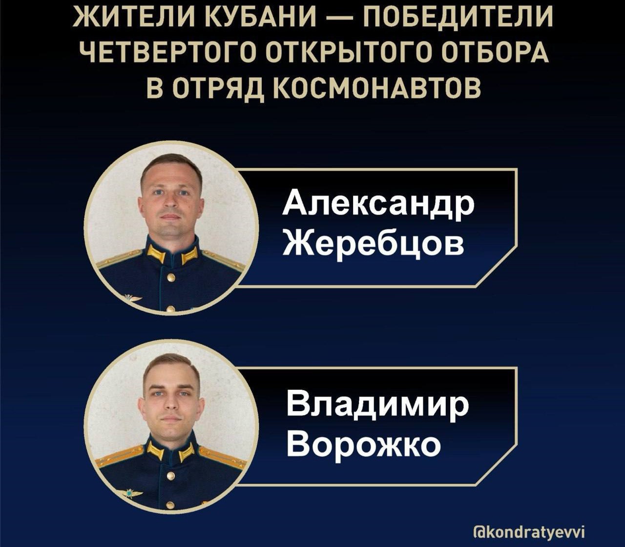 Два жителя Краснодарского края стали кандидатами в космонавты-испытатели